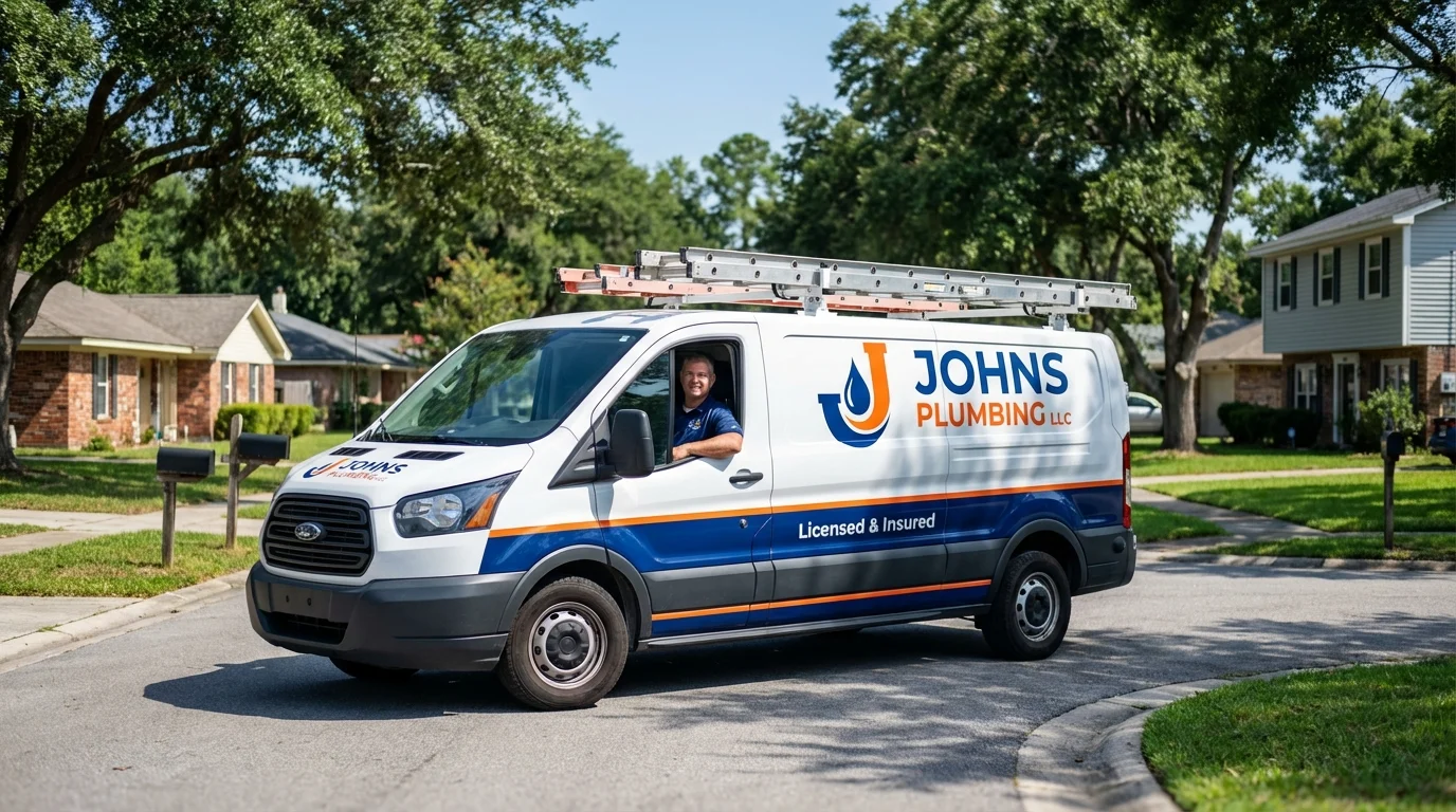 Johns Plumbing LLC service van in Ware Shoals, SC