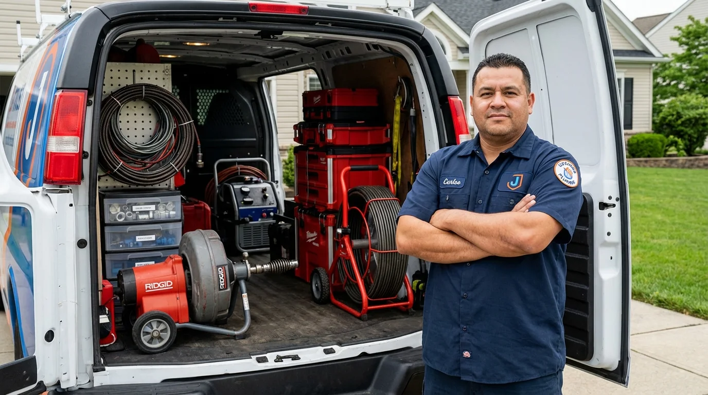 Professional drain cleaning equipment and Johns Plumbing LLC plumber in Ware Shoals